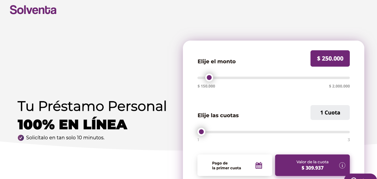 Solventa Colombia, la plataforma que ofrece Préstamos online